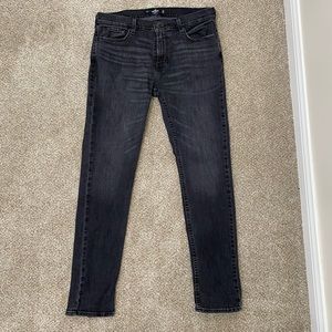 Hollister mens black skinny jeans, W34 X L32